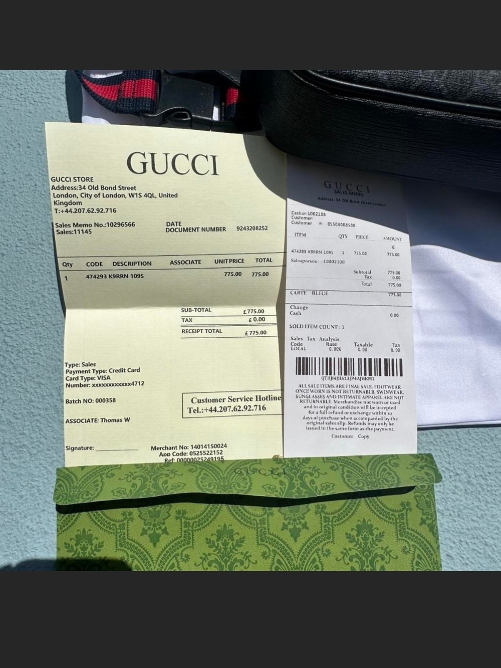 Gucci Black GG Canvas Belt Bag with Red & Green Web Strap - Picture 3 of 3